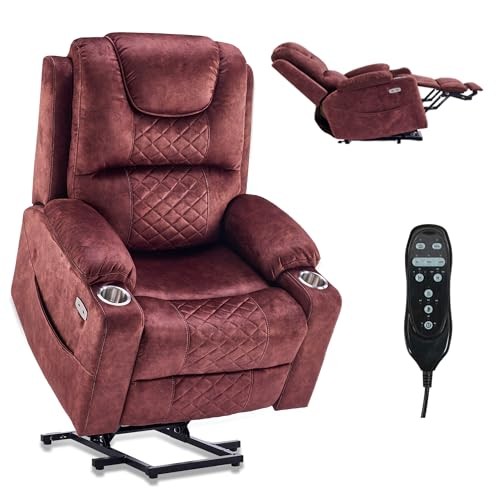 Electric Power Lift Recliner Chair big and tall for Elderly, Oversized Wine Red gallery