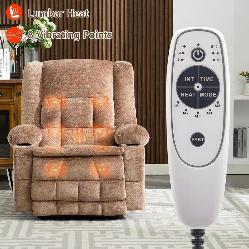 Power Lift Recliner Chair Elderly W/ Lumbar Heat & Massage Electric Lift Chair gallery