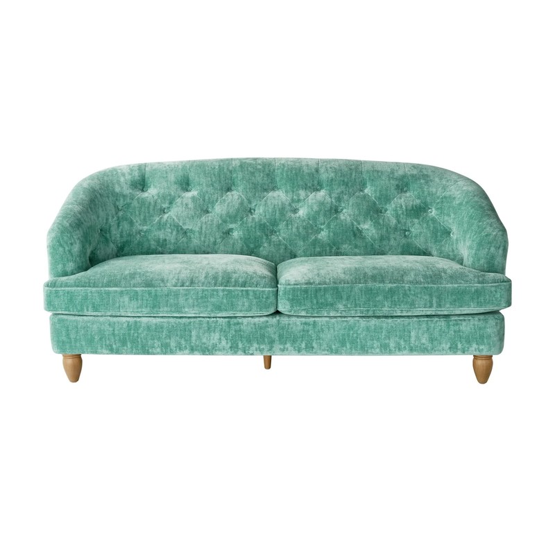PW3436211066126 Laurel Tufted Sofa, Teal Velvet, 79.53 in, Jad gallery