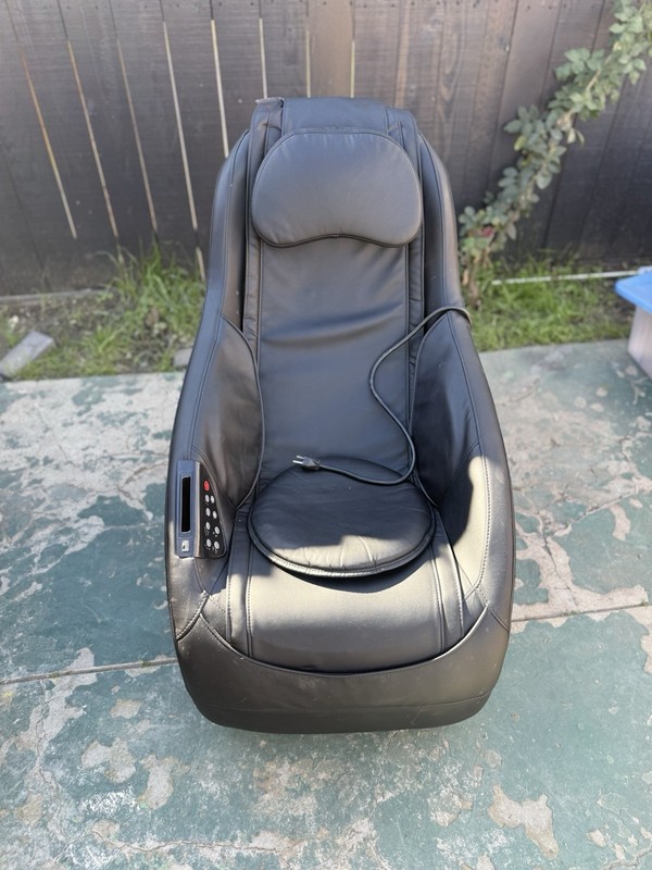 Black Faux Leather Electric Massage Chair, Model BME 358, Auto & Demo Functions