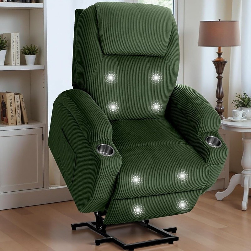 Electric Recliner Chair W/ Vibration Massage & Storage Pockets Easy Assembly New