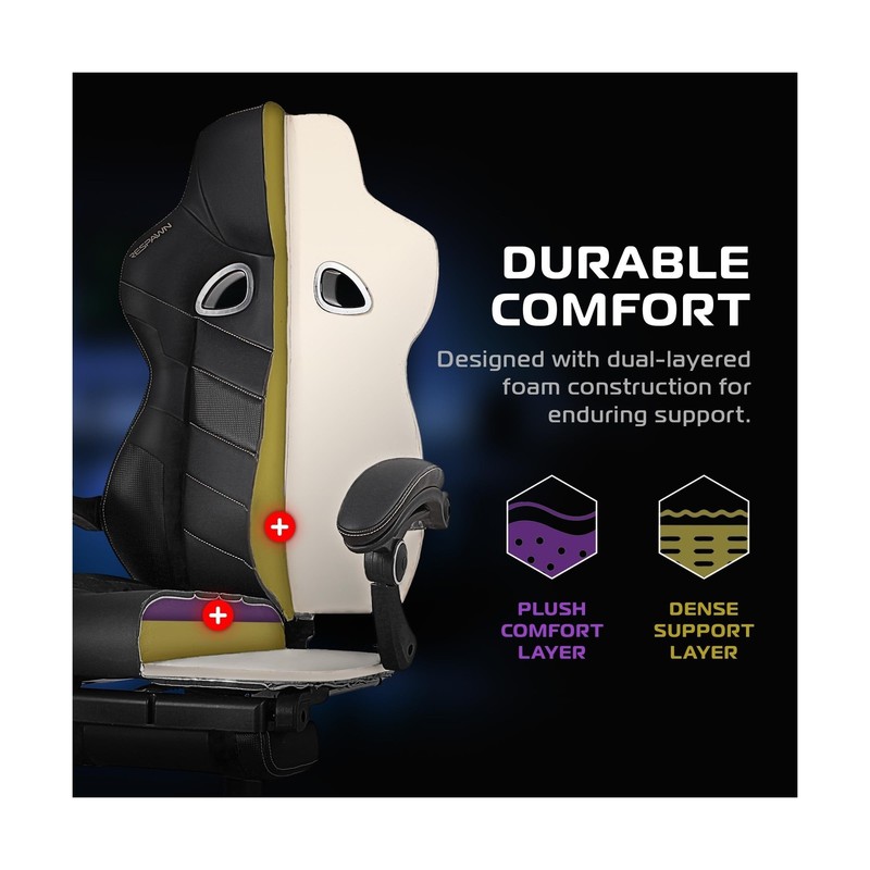 Ergonomic Gaming Chair w/ Footrest Lumbar Support Headrest Racing Style Red gallery