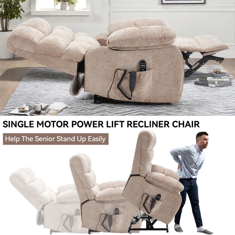 Lift Recliner Chair Heat Massage Chair Dual Motor Infinite Position Up to 350LB gallery