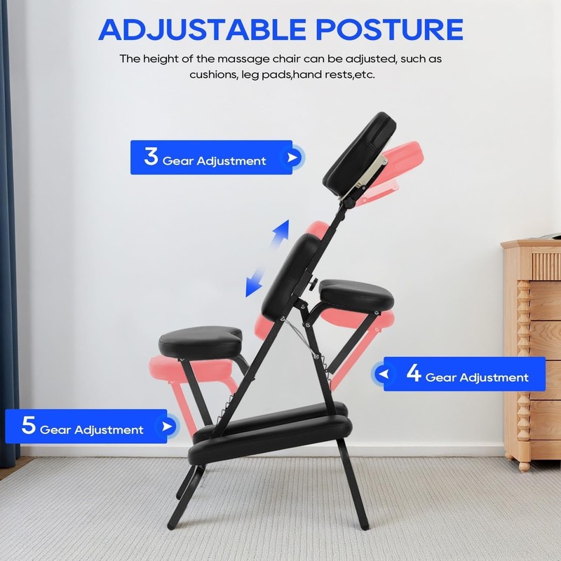 Lightweight Foldable Massage Chair with Cushion & Adjustable Face Cradle gallery
