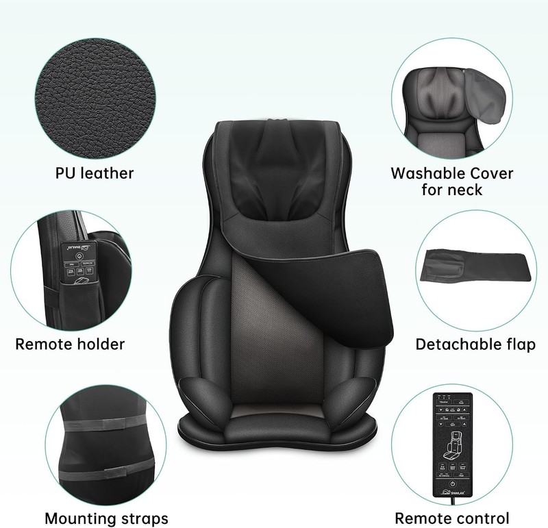 Portable Shiatsu Massager with Heat - Ideal for Home & Office Relaxation gallery