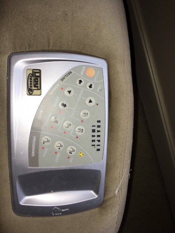 Sharper image massage chair and separate foot ottoman and massager BROWN gallery