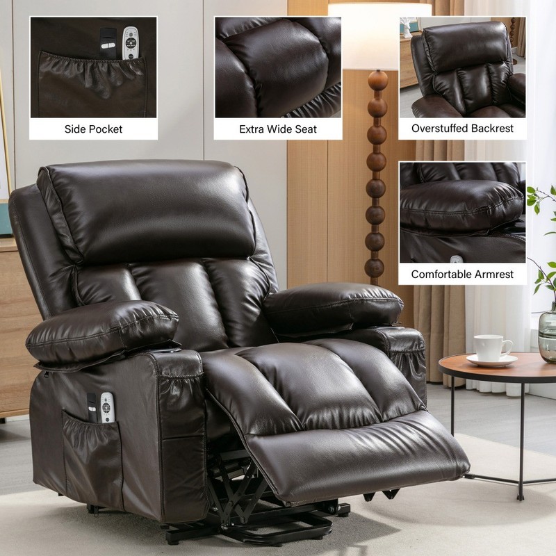 Power Lift Recliner Chair with Heat & Massage, 8 Points, 350 lbs Capacity gallery