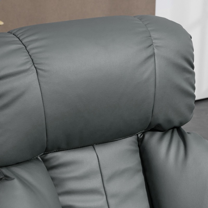 Recliner with Ottoman Footrest Swivel Massage Chair Faux Leather for Living Room gallery