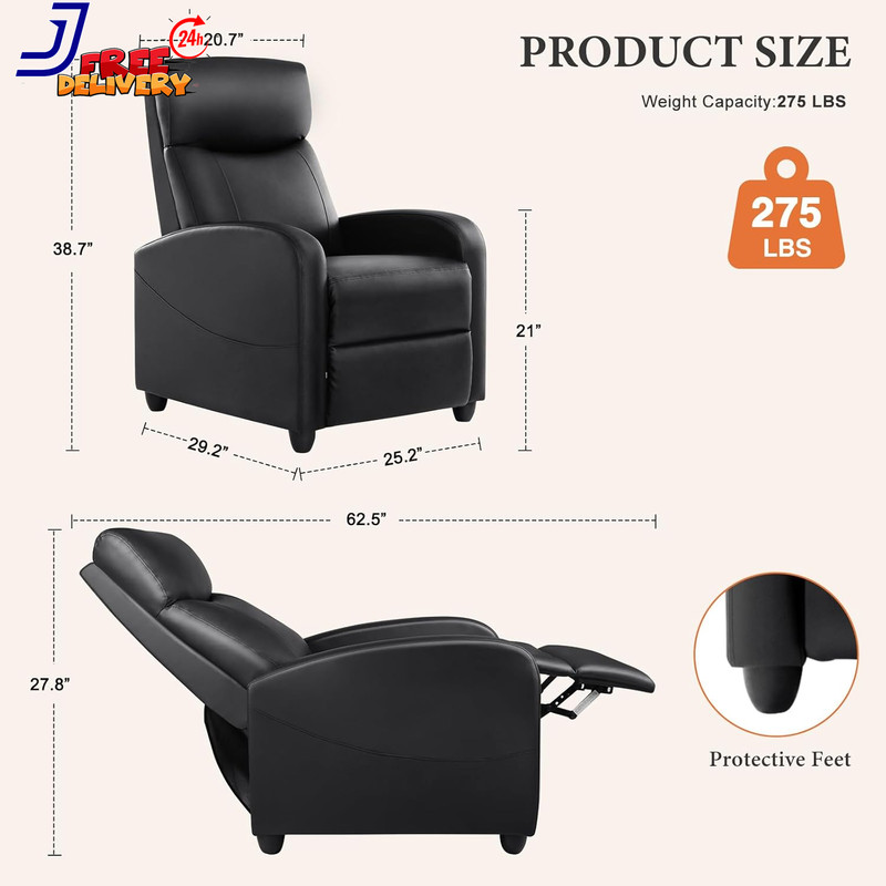 Massage Recliner Chair for Adults Adjustable Home Theater Seating with Lumbar Su gallery