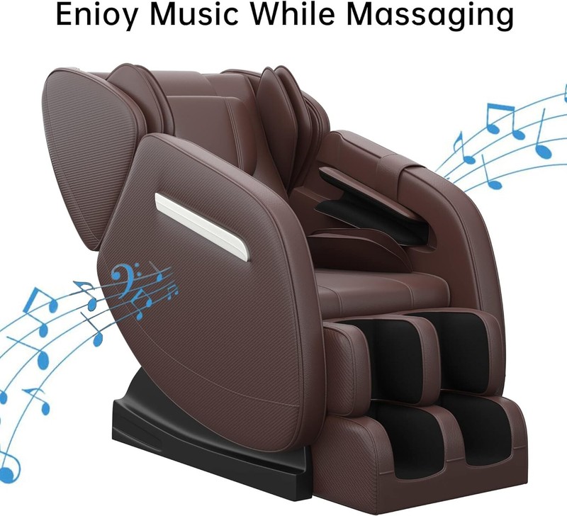 Brown Massage Chair 8 Fixed Shiatsu Roller Zer0 Gravity Mode Heater Bluetooth gallery