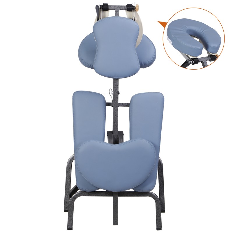 Portable Massage Chair with Carry Bag Pu Leather Tattoo Chair Lightweight Blue gallery