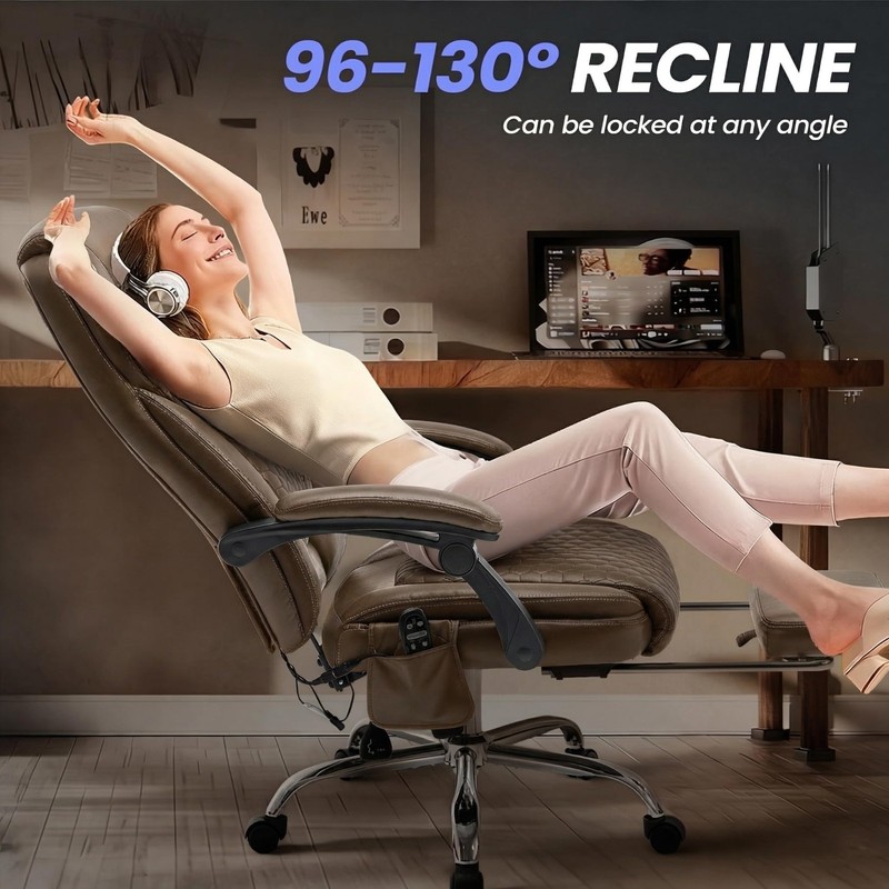 Massage Office Chair with Heat & Footrest - 3-Level Heating, Easy Assembly, Big gallery