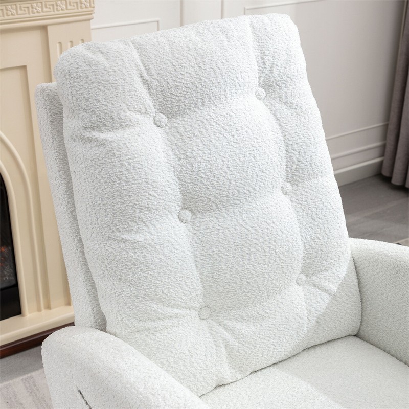 Accent Rocking Chair with Footrest High Back Rubber Wood Rocking Legs Bedroom gallery