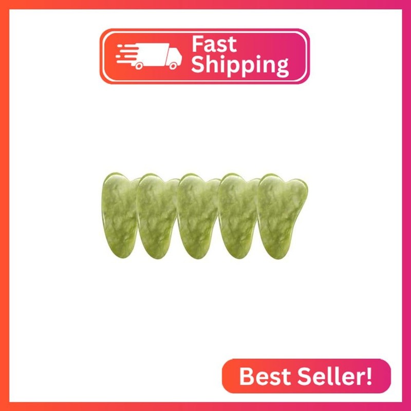 WEISIPU Skin Facial 5Pcs Care Gua Sha Guasha Treatment Massage Natural Jade Boar