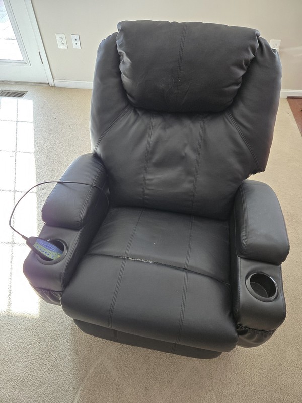 🔥73% OFF! 🔥MASSAGE HEAT RECLINER CHAIR SEAT VIBRATING CUP HOLDER BLACK gallery