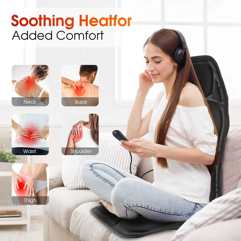 Full Body Back Seat Massager Cushion Shiatsu Chair Massage Pad Home Car Office gallery