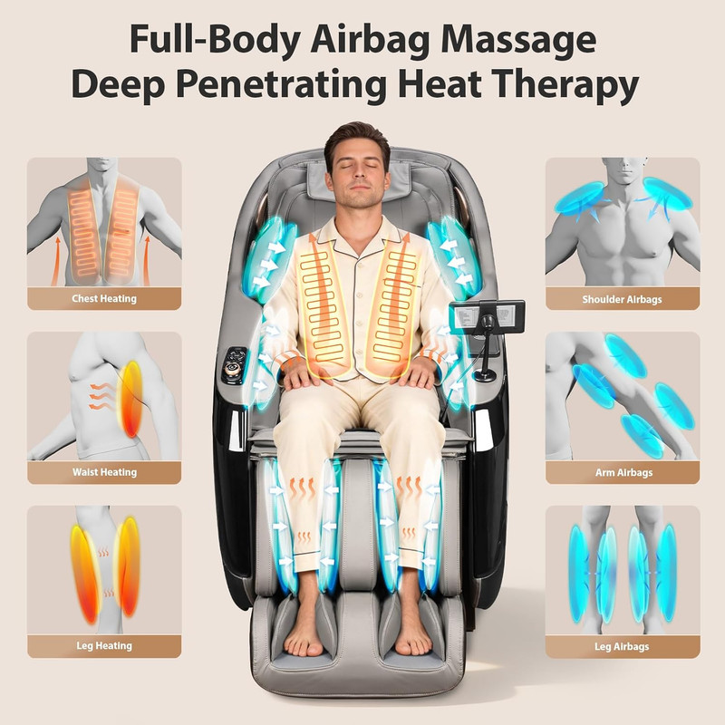 4D Full Body Massage Chair with Zero Gravity, 32 Airbags & AI Voice Control gallery