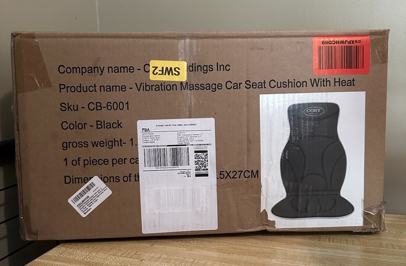 Seat Massage Cushion with Heat, 8 Vibration Motors Seat Warmer Black gallery