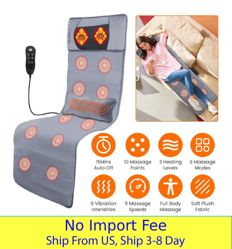 Full Body Electric Massage Cushion, Back Massage Mattress Chair Cushion With Nec
