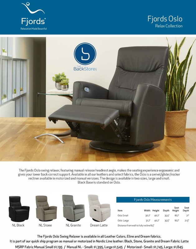 Fjords Oslo Swing Swivel Relaxer Power Recliner Chair Walnut Nordic Leather LRG gallery