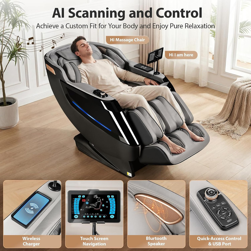 4D Full Body Massage Chair with Zero Gravity, 32 Airbags & AI Voice Control gallery