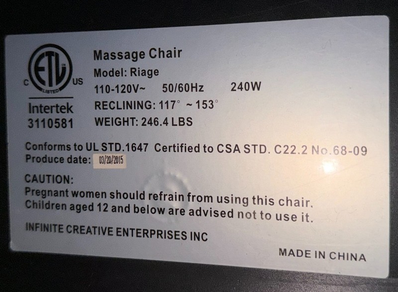 Infinity Riage X3 Massage Chair – Zero Gravity, Full Body, Deep Tissue, Shiatsu gallery