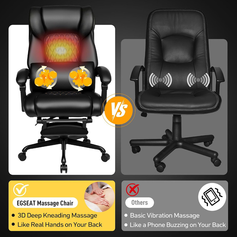 3D Kneading Massage Office Chair with Heat, 500 Lbs Big and Tall Executive Compu gallery