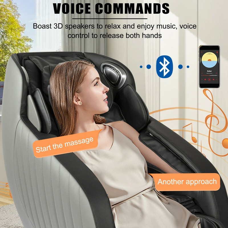 Full Body Zero Massage Chair with Bluetooth 3D Speaker and Built-in Heat Therapy gallery