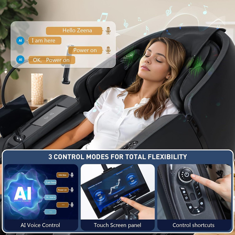 2026 Zero Gravity Full Body Shiatsu Massage Chair with AI Control & Heat gallery