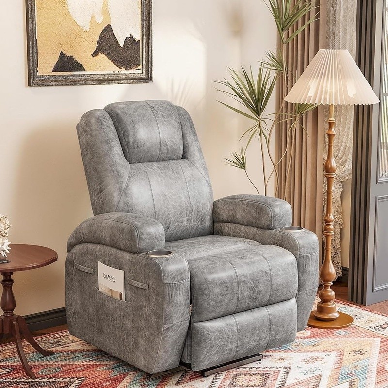 Electric Lift Recliner Chair Massage Vibration Support Storage Easy Assembly New gallery