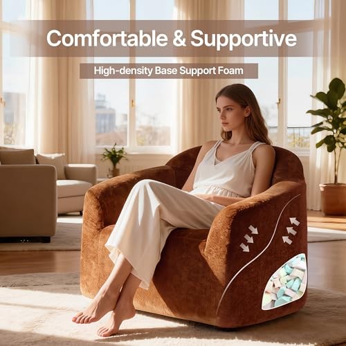 Frameless Accent Chair, Full Sponge Cloud-Like Comfy Sofa 1PCS Burnt Orange gallery