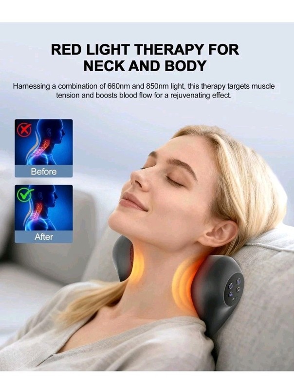 Ringco Neck Massager with Heat, Red Light & Vibration Adjustable, Heated Neck... gallery
