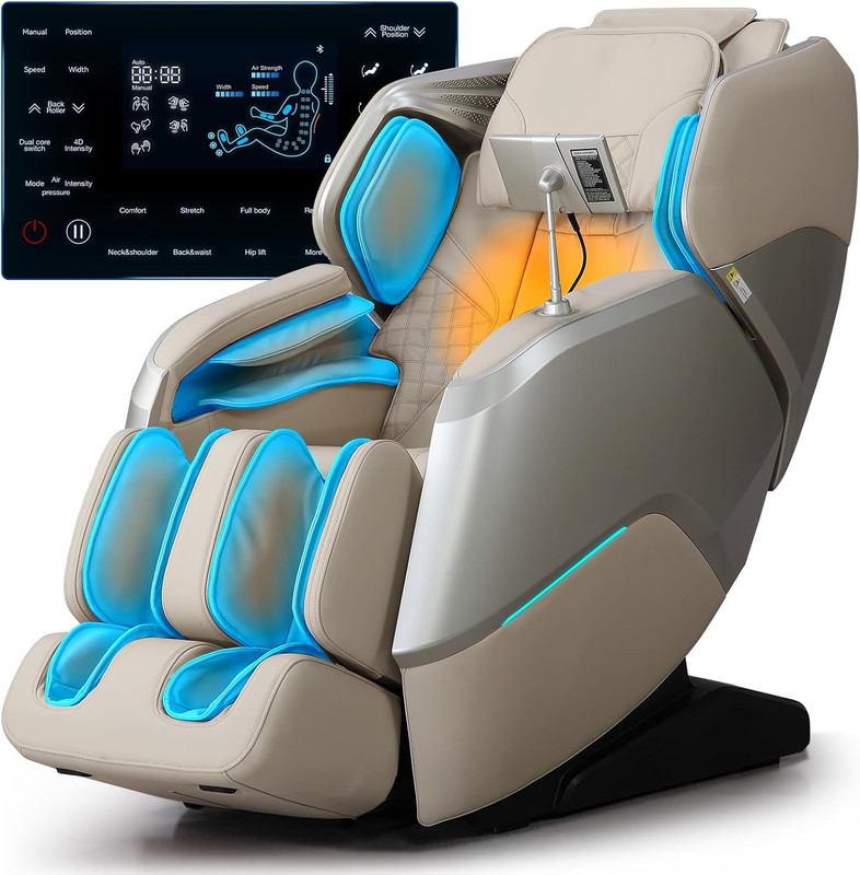 4D+3D Dual Mechanism Massage Chair Full Body Zero Gravity Massage Chair Recliner