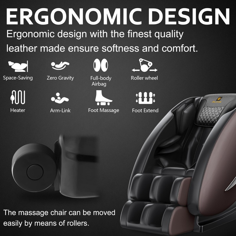 Massage Chair Recliner w/ Zero Gravity & Full Body Air Pressure gallery