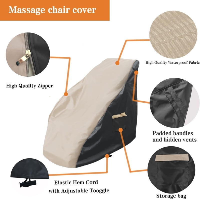 Massage chair cover, 600D full body shiatsu massage chair protector, 59 X 39 ... gallery