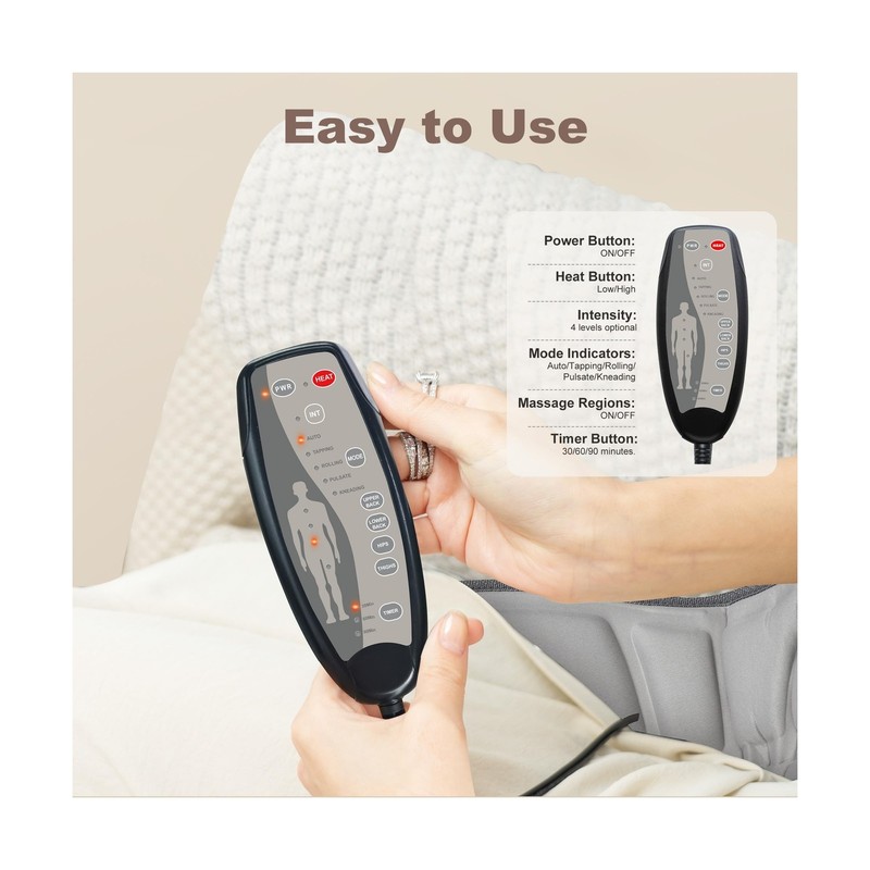 Vibration Back Massager with Heat, Massage Chair Pad with 10 Vibrat... Fast Ship gallery