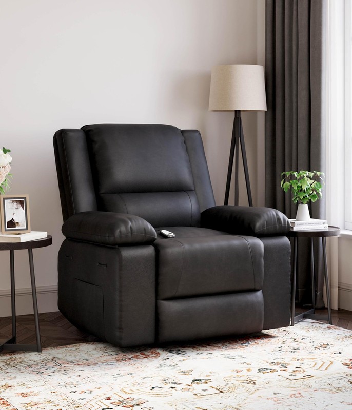 Adjustable Backrest Power Lift Recliner Chair Massage Heat PU Leather Footrest gallery