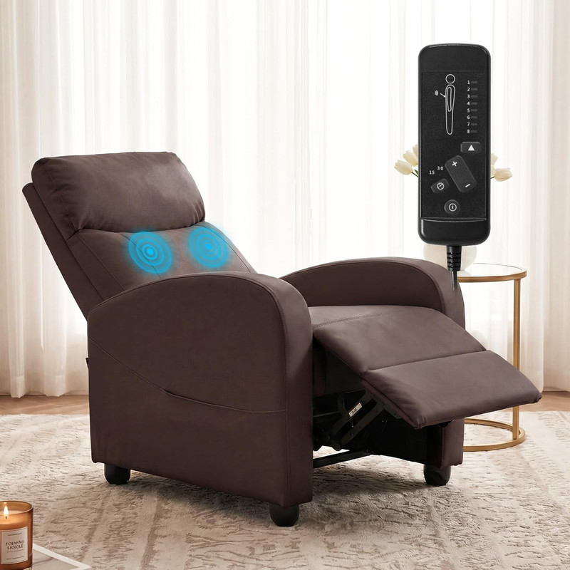Massage Recliner Chair for Adults, Adjustable Home Theater Seating with Lumbar S gallery