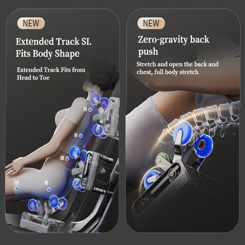 4D Zero Gravity Massage Chair Full Body Airbag Heat Therapy with SL Track Gift gallery