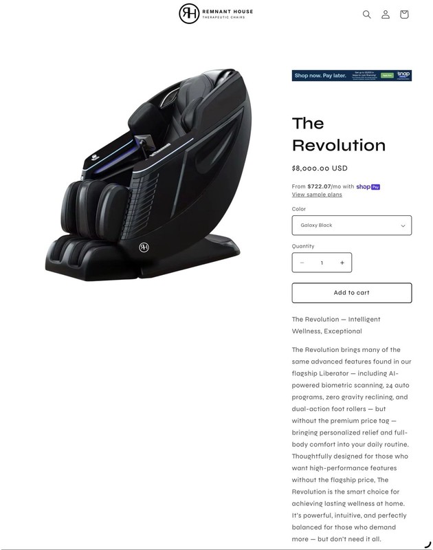 Remnant House The Revolution Massage Chair Galaxy Black LED Bluetooth gallery