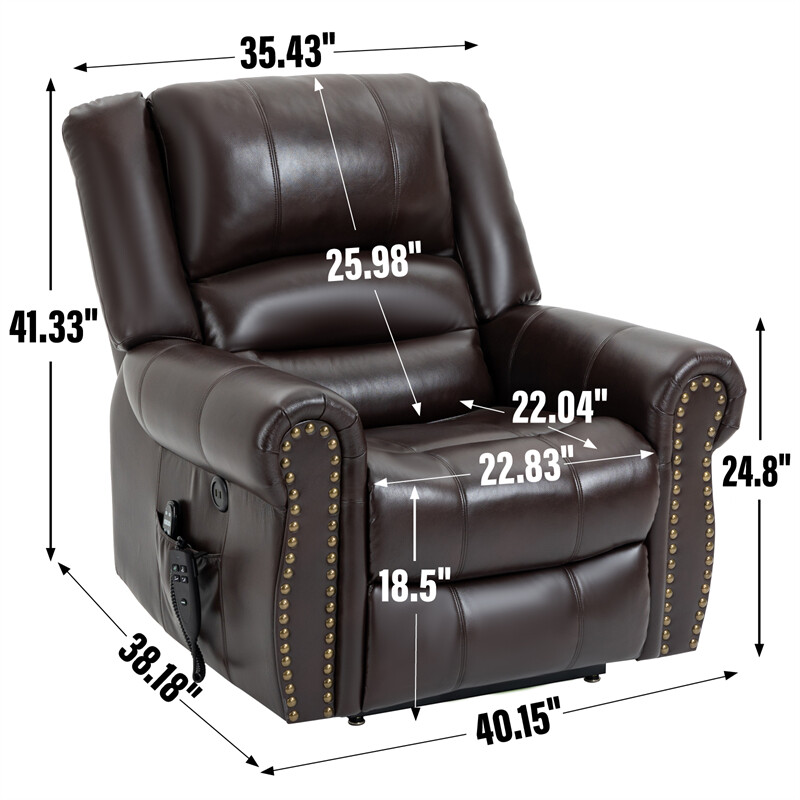 Power Lift Recliner Chair Heat Massage Dual Motor Infinite Position Up To 350lbs gallery