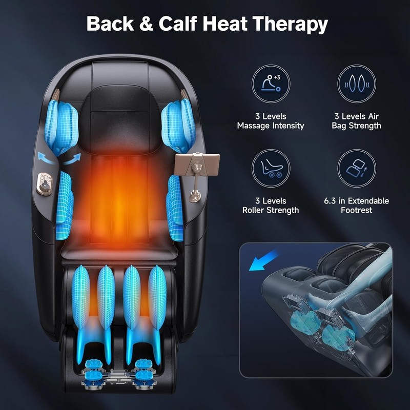 Full Body 4D Zero Gravity Massage Chair Recliner SL Track, AI Voice Control,Heat gallery