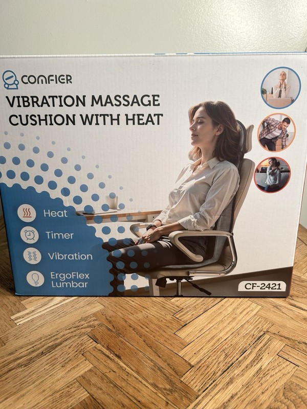 CONFIER CF -2421 Vibration Massage Cushion With Heat ErgoFlex Lumbar Chair Pad