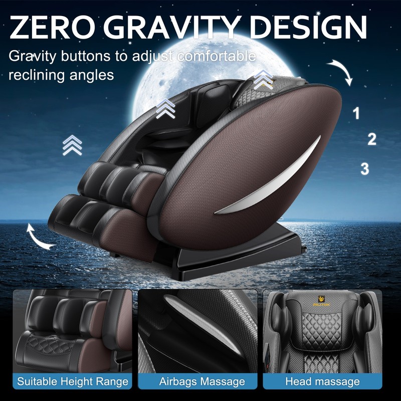 Massage Chair Recliner w/ Zero Gravity & Full Body Air Pressure gallery