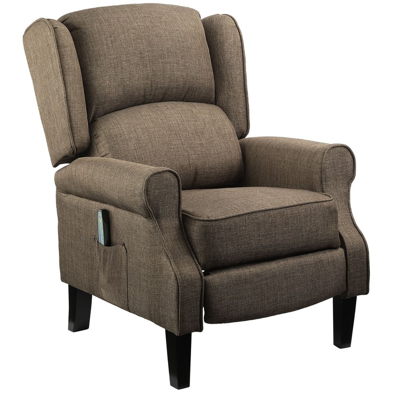 Relaxing Fabric Heated Massage Chair Vibrating Recliner Sofa With Remote Control gallery