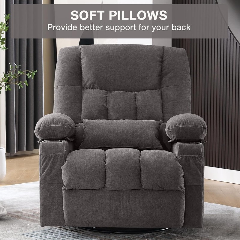 Massage Swivel Rocker Recliner Chair with Vibration Massage and Heat Ergonomic L gallery