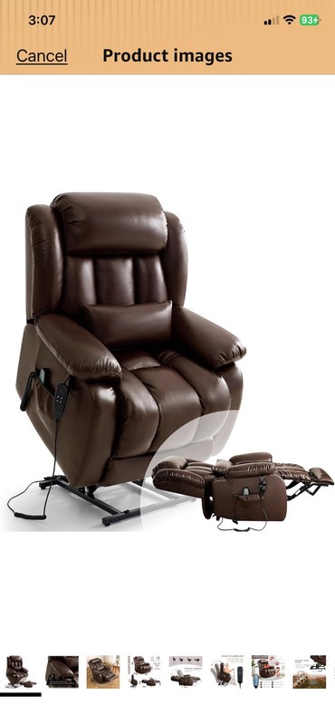 Power Lift Recliner Chair Heated Massage w/ Remote Control, Brown, 1-Seater gallery