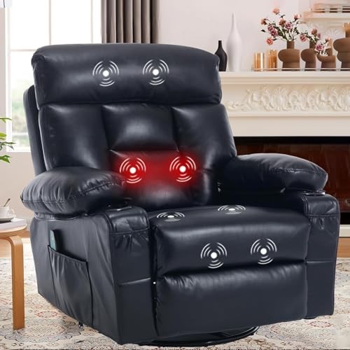Rocker Recliner Chair with Heat and Massage, Wide Seat Heated Massaging