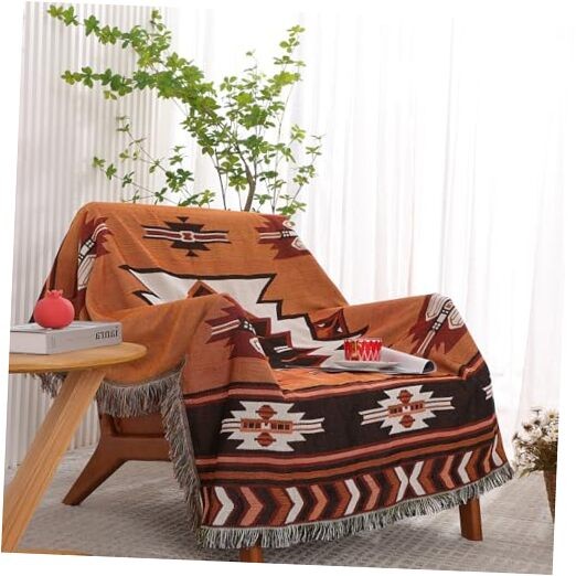 Brown Aztec Navajo Throw Blanket (51”x 63”) Southwest Bed Throws Cover
