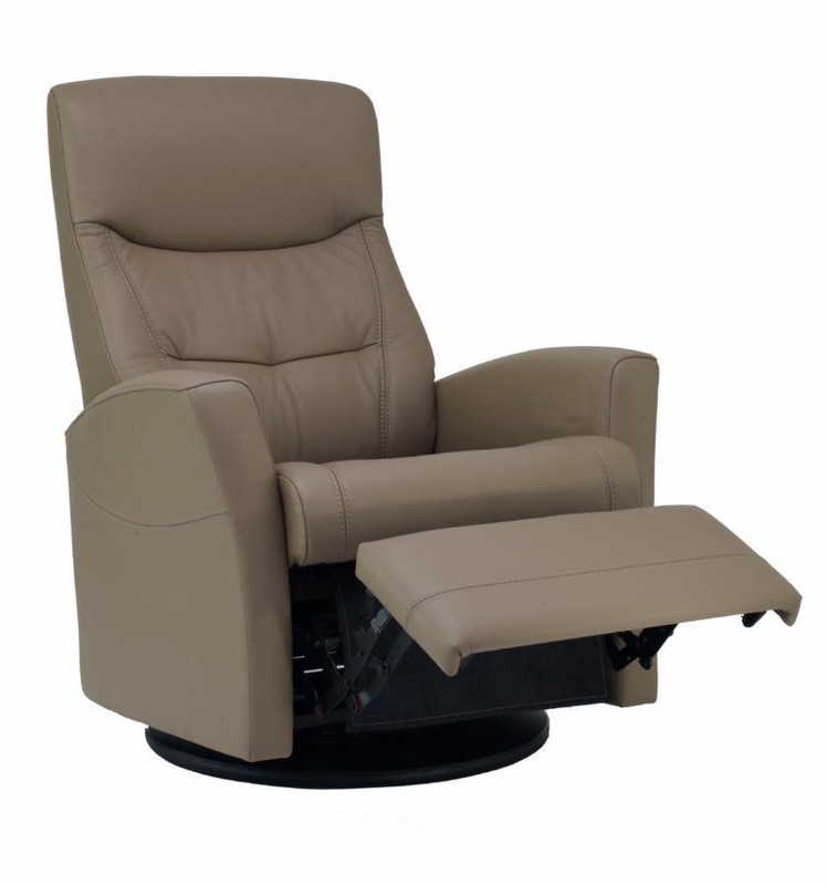 Fjords Oslo Small Swing Relaxer Manual Recline Recliner Chair STONE NL Leather